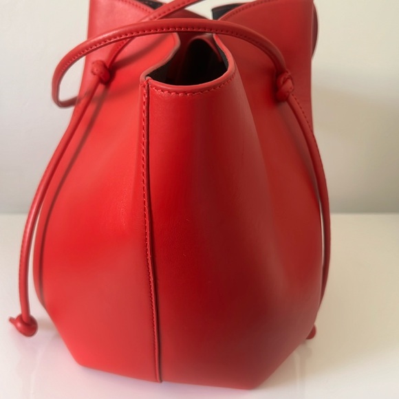 ❌SOLD❌ YUZEFI Large  Leather Mochi Bag Tote Handbag, Red - Picture 6 of 12